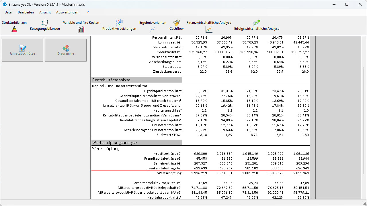 Bilanzanalyse Software: Rentabilitätsanalyse